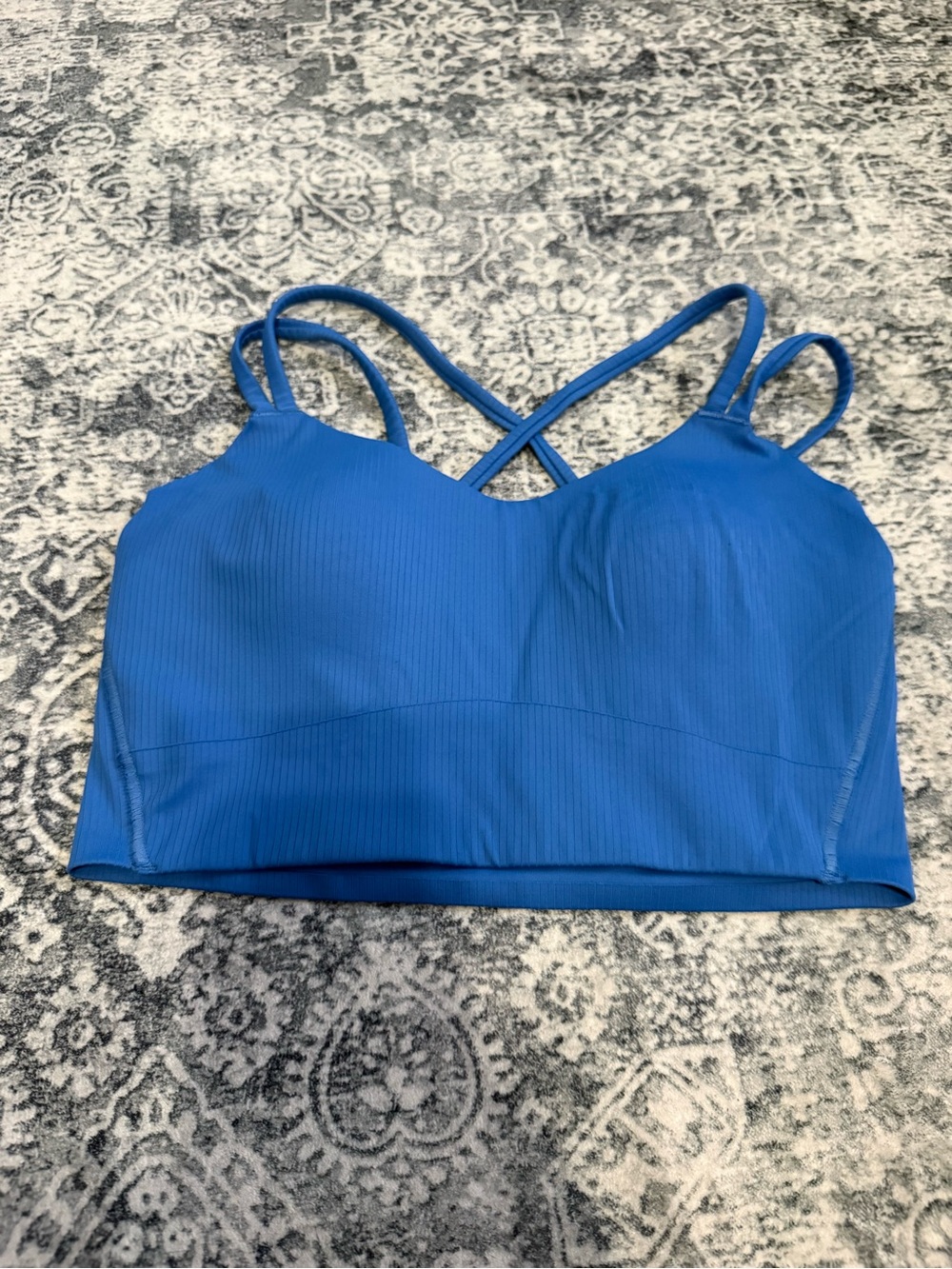 Blue Women's Crisscross Back Swim Top